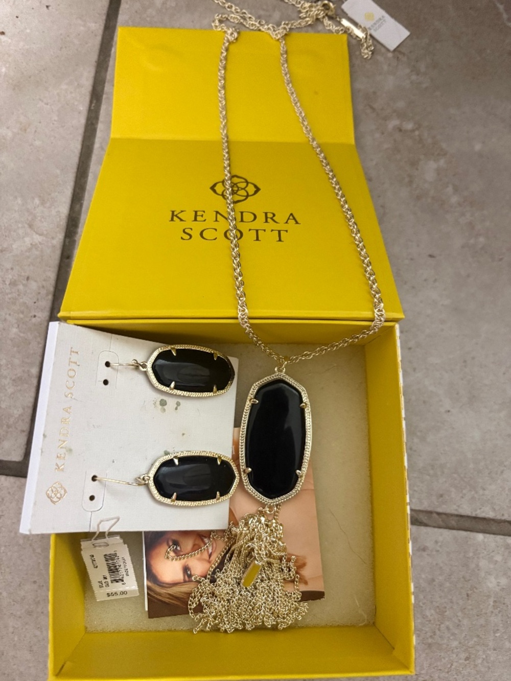 Kendra Scott Matching Black Necklace and Earrings Set